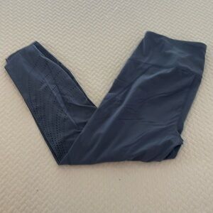 Blue Eyelet Leggings